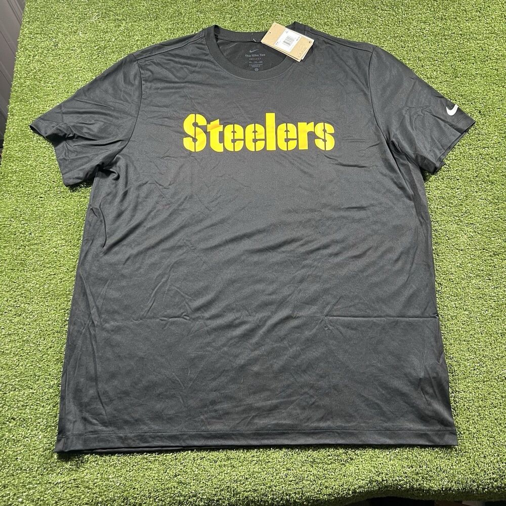 Pittsburgh Steelers NFL Nike Team Wordmark T-Shirt Black Men's 2XL DRI-FIT